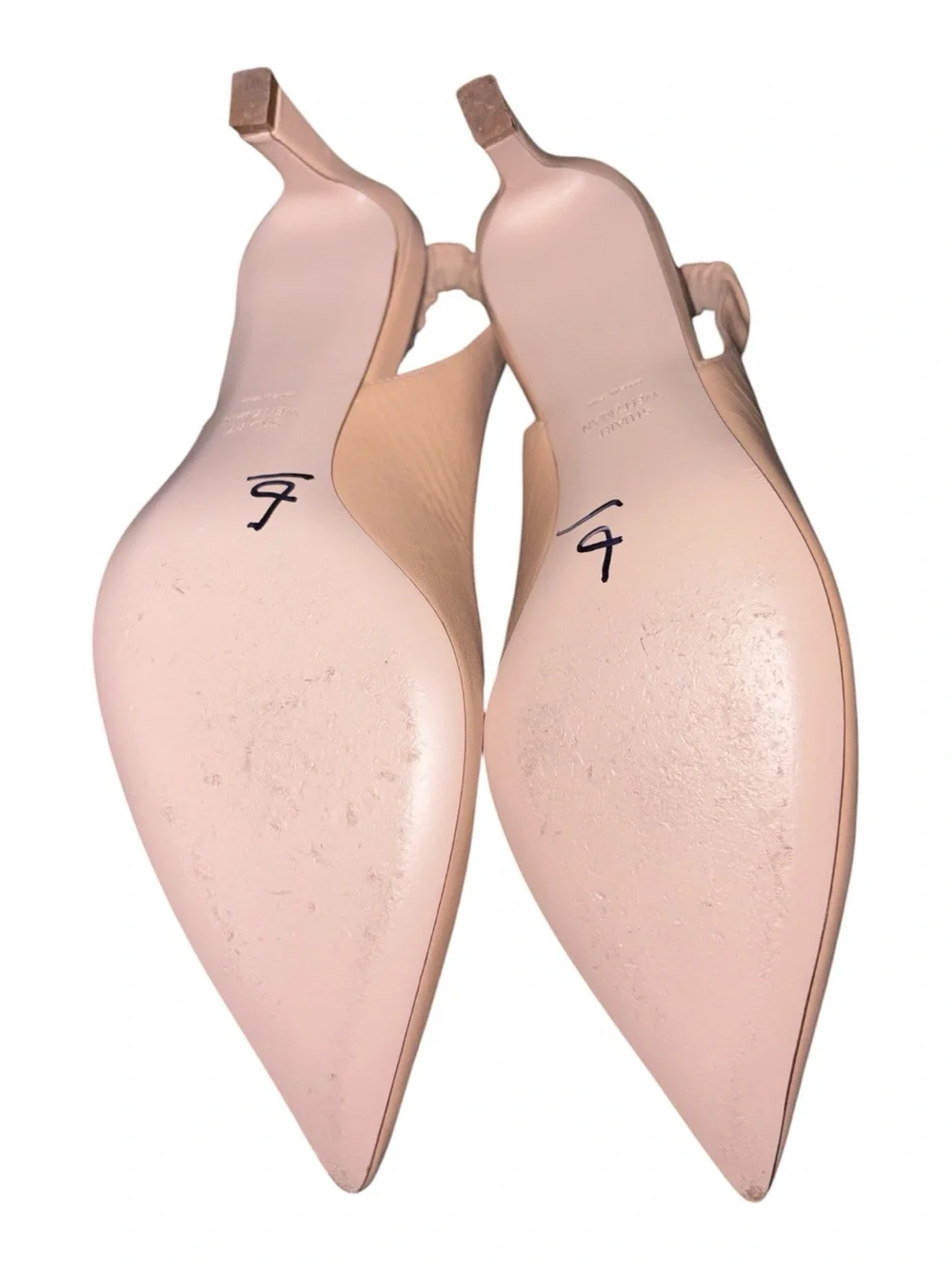 Stuart Weitzman women’s Blush Beige Pointed Toe Slingback Pumps size 9M